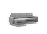 Ecksofa, Grau, Textil, 4-Sitzer, L-Form, 223x140 cm, Wohnzimmer, Sofas & Couches, Wohnlandschaften, Ecksofas