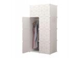 Muvu Kleiderschrank, Weiß, Kunststoff, 75x147x147 cm, Schlafzimmer, Kleiderschränke