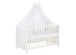 Roba Babybett, Weiß, Holzwerkstoff, Rechteckig, 60x120 cm, Babymöbel, Babybetten, Gitterbett