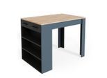 Vicco Esszimmertisch, Anthrazit, Honigeiche, Holzwerkstoff, 3 Fächer, 1 Schubladen, Rechteckig,Rechteckig, 67x77.5x100 cm, Esszimmer, Tische, Esstische