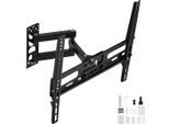 tectake Tv-Wandhalterung,, Schwarz, Metall, Rechteckig, 8.1x43x44.5 cm, Wohnzimmer, TV Möbel, TV-Wandhalterung