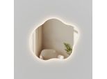 Emke Badspiegel, Transparent, Glas, Organisch, 50x45x3 cm, Badezimmer, Badezimmerspiegel, Badspiegel
