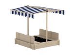 Outsunny Sandkasten, Natur, Holz, 106x115x106 cm, Outdoor Spielzeug, Sandkästen