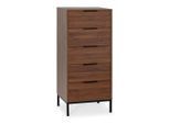 VS Venta-stock Kommode, Walnuss, Holzwerkstoff, Rechteckig, 50x115x40 cm, Wohnzimmer, Kommoden & Sideboards, Kommoden