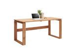 Linea Natura Schreibtisch, Buche, Holz, Buche, massiv, rechteckig, U-Form, 70x75x160 cm, Holzmöbel, Holztische, Schreibtische Holz