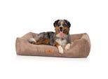 Knuffelwuff Hundebett aus Cord mit Handwebcharakter Olivia braun S