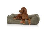 Knuffelwuff orthopädisches Hundebett aus Cord mit Handwebcharakter Nunavut khaki S