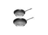 Henckels by Zwilling Pfannenset Valley, Silber, Metall, 2-teilig, rund, hitzebeständige Griffe, backofengeeignet, antihaftbeschichtet, ergonomischer Griff, Kochen, Pfannen, Pfannensets