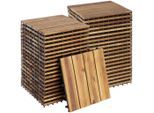 tectake Terrassenfliesen, Braun, Holz, Quadratisch, 31x2.2x31 cm, Gartenzubehör, Terrassen- & Balkonböden, Terrassenfliesen