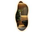 Wallfluent Led-Spiegel, Gelb, Glas, Organisch, 45x100x0.4 cm, Spiegel, Wandspiegel