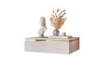 Lookway Nachttisch, Kaschmir, Holzwerkstoff, Uni, 1 Schubladen, Rechteckig, 48x15x38 cm, Schlafzimmer, Nachttische