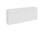 Xora Sideboard , Weiss , Kunststoff , 4 Fächer , 4 Schublade(n) Schubladen , 200x79.6x39.8 cm , Kleinmöbel, Kommoden, Sideboards