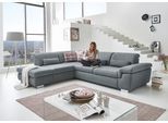 Ecksofa DIE PLANBAR "MP-IN17041 L-Form, Breite 320 cm", grau (steel), B:320cm H:85cm T:260cm, 100% Polyester, Sofas, Ecksofa, mit Sitztiefenverstellung, optional Kopfteilverstellung & Bettfunktion