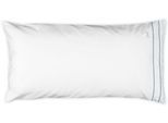 Kissenbezug MÖVE "Möve Noblesse", weiß (weiß, light blau), B:80cm L:40cm, Satin, Obermaterial: 100% Baumwolle, Kissenbezüge, Kissenbezug, mit eleganten Biesen
