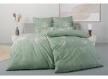 Bettwäsche OTTO HOME "Soucy", grün (jade), B/L: 135cm x 200cm, 1 Stk., 1 Stk., Satin, B/L: 80cm x 80cm, 2 Stk., Satin, Obermaterial: 100% Baumwolle, Bettwäsche, Bettwäsche, ab Gr. 135x200, 100% Baumwolle, Renforcé & PREMIUM Satin (TC300)