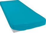 Spannbettlaken BELLANA "bellana Aqua mit Elasthan, 160 g/m²", blau (türkis), 1 Stk., Jersey-Elasthan, 180x200 180x210 180x220 190x200 190x210 190x220 200x200 200x210 200x220 35cm, Jersey-Elasthan, Obermaterial: 97% Baumwolle, 3% Elasthan, Bettlaken, Spannbettlaken, Spannbetttuch für Matratzen bis 35cm Höhe, bügelfrei, faltenfrei, Topseller