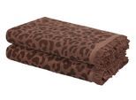 Strandtuch OTTO HOME "Tiffani, Leopardenmuster, Premium Strandtücher 2-tlg, 500 gr/m²", braun, B:180cm L:90cm, Frottier, Obermaterial: 100% Baumwolle, Handtücher, Strandtuch, 90x180 cm, Animal Print, Leo, modern, Urlaub, mit Fransen