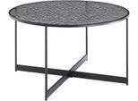 Couchtisch SALESFEVER "Coffeetable Wohnzimmerhtisch für stylisches Wohnambiente", schwarz, B:80cm H:45cm T:80cm, Metall, Glas, Tische, Couchtisch, Glasplatte mit Strukturoptik