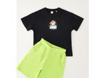 Shorts IDO "BABY BOY SUMMER SET", Mädchen, Gr. 8A, EURO-Größen, grün (schwarz), 100% Baumwolle, Hosen Shorts