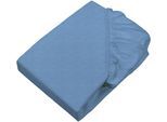 Spannbettlaken SETEX "Feinbiber in Gr. 70x140, 90x200, 140x200 oder 180x200 cm", blau (mittelblau), B:90cm L:200cm, Feinbiber, Obermaterial: 100% Baumwolle, Bettlaken, Spannbettlaken, für Matratzen bis 23 cm Höhe, Winter, Bettlaken