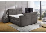 Boxspringbett JOCKENHÖFER GRUPPE "MOVIESTAR, mit Taschenfederkernmatratze H3-H4, inkl. LED-Beleuchtung", grau 432, 09, B:206cm L:258cm, Bezug Bett: Microfaser (100% Polyester);Topper und Matratzenspiegel: 100% Polyester, Komplettbetten, Boxspringbett, wahlweise Strukturstoff-Bezug oder Microfaser-Bezug, 180x200cm