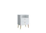 Nachttisch OTTO HOME "Elyriia Nachtkommode mit 2 Schubladen und Fach, Premium-Qualität", ws, goldfarben, B:50cm H:69,5cm T:34cm, Tische, Nachttisch, mit viel Stauraum, modernes Design, pflegeleicht und robust