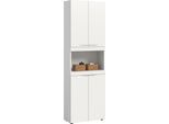 Hochschrank OTTO HOME "MAOI, Höhe 194 cm, 4 Türen, 1 offenes Fach", weiß, weiß matt, B:60cm H:194cm T:31cm, FSC-zertifizierter Holzwerkstoff, MDF, Schränke, Hochschrank, Badezimmerschrank, Schrank, Badschrank, Midischrank, Bad, Badezimmer