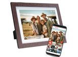 Denver PFF-1042 WLAN-Bilderrahmen 10.1" Touchscreen, Holz, dunkelbraun