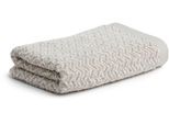Handtücher MÖVE "Brooklyn", braun (natur, hellbraun), B:50cm L:100cm, Walkfrottier, Obermaterial: 85% Baumwolle, 10% Viskose, 5% Leinen, Handtücher, mit Zick-Zack-Muster, Made in Germany