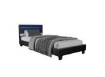 Juskys Polsterbett, Schwarz, Holz, 90x200 cm, Schlafzimmer, Betten, Polsterbetten