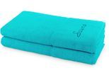 Saunatuch MÖVE FOR FROTTANA, blau (ocean), B:80cm L:200cm, Walkfrottier, Obermaterial: 100% Baumwolle, Handtücher