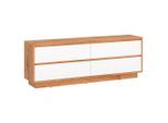 Möbelix , Weiß, Eiche Artisan , Holzwerkstoff , 4 Schublade(n) Schubladen , 153.4x57x40 cm ,