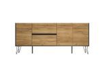 Mid.you , Graphitfarben, Eichefarben , Holzwerkstoff , 2 Schublade(n) Schubladen , 177x75.8x42 cm , stehend ,