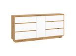 Möbelix , Weiß, Eiche Artisan , Holzwerkstoff , 3 Schublade(n) Schubladen , 188.4x89.5x40 cm ,