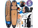 Bluemarina SUP Board Ariki, Stand Up Paddle aufblasbar mit Paddel, Pumpe, Rucksack, 5J Garantie (Black Yacht 2.0, 325x86x16,5cm / 10'8")
