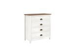 Mid.you , Braun, Weiß , Holz , Kiefer , massiv , 4 Schublade(n) Schubladen , 80x85x41 cm ,