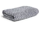 Handtücher MÖVE "Brooklyn", blau (natur, deep), B:50cm L:100cm, Walkfrottier, Obermaterial: 85% Baumwolle, 10% Viskose, 5% Leinen, Handtücher, mit Zick-Zack-Muster, Made in Germany
