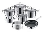 Topf-Set SILIT "Diamant", grau (edelstahl), B:30cm H:25cm L:40cm, Töpfe, Topf-Set, Silitherm-Allherdboden, induktionsgeeignet, spülmaschinengeeignet