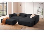 Ecksofa "PIARA XXL Cord, L-Form, Schlaffunktion", schwarz (anthrazit), B:288cm H:66cm T:198cm, 100% Polyester, LEGER HOME BY LENA GERCKE, Sofas, Ecksofa, Hocker stellbar zum Schlafsofa (Krokodilverbinder), tiefe Sitzfläche
