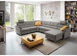 Wohnlandschaft DIE PLANBAR "ZE-EM16033 U-Form, Breite 330 cm", grau (mammut alu), B:330cm T:262cm, 100% Polyester, Sofas, Wohnlandschaft, wahlweise mit Kopfstützen und Bettfunktion