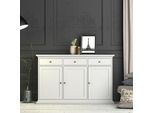Kommode HOME AFFAIRE "Paris", weiß, B:143,7cm H:91,66cm T:46,1cm, Holzwerkstoff, MDF, Sideboards, Kommode, mit vielen Staurammöglichkeiten und einer Rahmenoptik