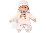 Babypuppe BAYER "First Words 38 cm beige/weiß", beige (beige, weiß), Puppen, Baby, Babypuppe