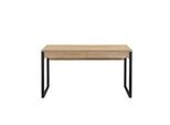 Schreibtisch OTTO HOME "Moid, Computertisch im modernen Design", schwarz (eiche natur, schwarz, schwarz, eiche natur), B:140cm H:77cm T:60cm, Tische, Schreibtisch, Breite 120/140/160 cm, mit Metallbeinen & Schublade