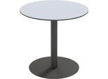 meet by Paperflow Outdoor-Tisch Cross, rund, Tellerfuß, Ø 800 x H 750 mm, grau/mattschwarz