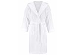 Unisex-Bademantel BRUNO BANANI "Robby, ideal für Sauna & Spa, Standard, Premium und Überlänge" Gr. S, weiß, L:120cm, Walkfrottee, Hausmäntel, Unisex-Bademantel, Damen & Herren Bademäntel, Baumwolle, mit Taschen, Sauna, XS-3XL
