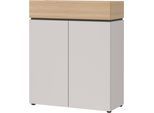 Schuhschrank GERMANIA "Arluno", kaschmir, lindberg, eiche, nachbildung, B:89cm H:109cm T:40cm, Holzwerkstoff, Schränke, Schuhschrank, Breite 89 cm, verstellbare Böden, Push-to-open, Made in Germany