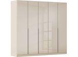 Drehtürenschrank OTTO HOME "Kleiderschrank Kleiderschränke Schrank Garderobe AGORDO mit Glasfront", beige (beige, glas beige (champagner)), B:226cm H:229cm T:54cm, Holzwerkstoff, Schränke, Drehtürenschrank, durchdachte Innenausstattung, in 8 Breiten und 2 Höhen MADE IN GERMANY