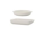 Auflaufform VILLEROY & BOCH "Auflaufformen groß Clever Cooking 2er Set weiß", weiß, B:2cm L:2cm T:2cm Ø:0,01cm, Porzellan, Auflaufformen, Auflaufform, Spülmaschinenfest, Mikrowellensicher