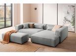 Ecksofa "PIARA XXL Cord, L-Form, Schlaffunktion", grau (hellgrau), B:288cm H:66cm T:198cm, 100% Polyester, LEGER HOME BY LENA GERCKE, Sofas, Ecksofa, Hocker stellbar zum Schlafsofa (Krokodilverbinder), tiefe Sitzfläche