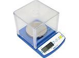 Kompaktwaage Adam DCT 302, Präzisionswaage mit Wägebereich 0,01 g- 0,3 kg, LC-Display, Netzanschluss/Batterie, B 147 x T 208 x H 150 mm, Kunststoff, weiss-blau
